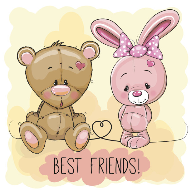 可爱的小熊和兔子图片下载