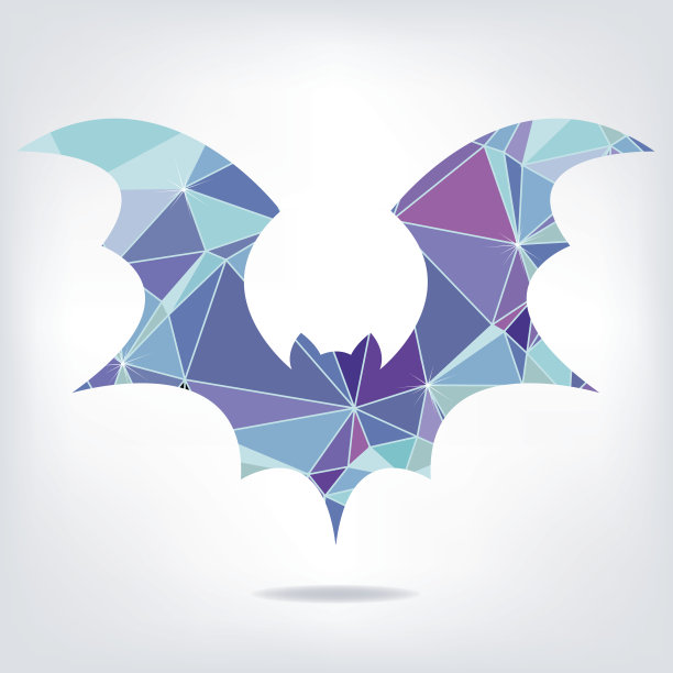 万圣节飞行蝙蝠的剪影由三角形组成图片下载