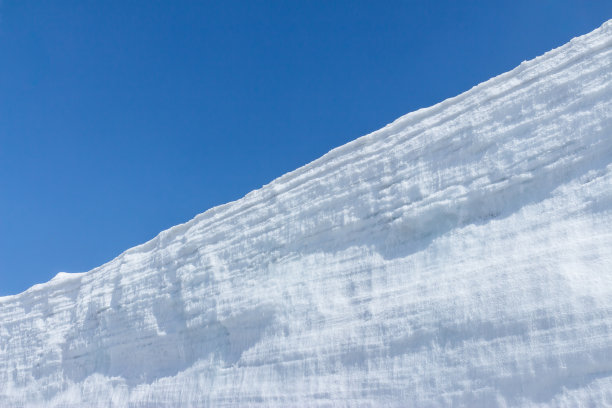 雪墙蓝天，日本阿尔卑斯山图片下载