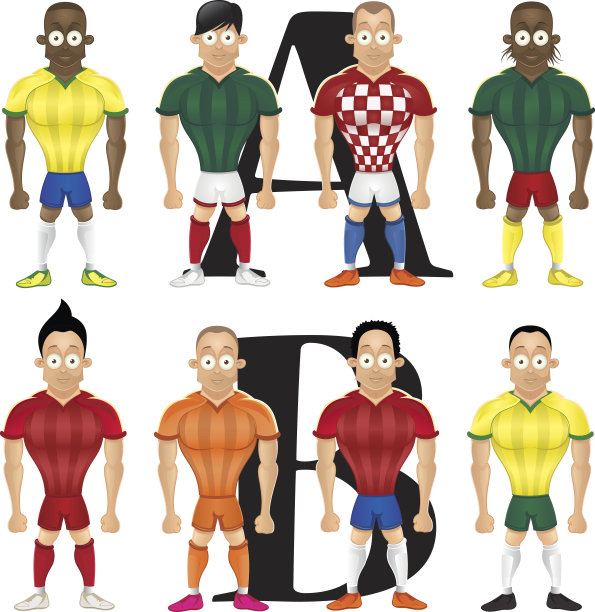 矢量卡通插图的足球运动员，孤立图片下载