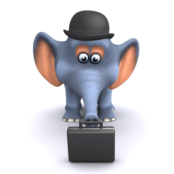 3d拎公文包的商业大象图片下载