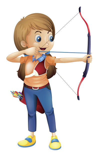 年轻女子在玩射箭图片下载