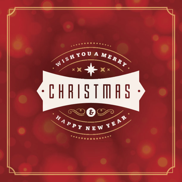 圣诞贺卡灯光矢量背景图片下载