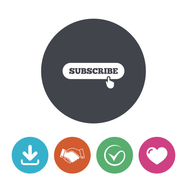 订阅与手指针图标。会员图片下载