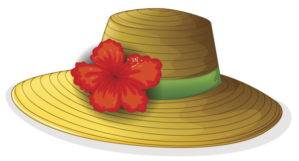 带花的棕色时尚帽子图片下载