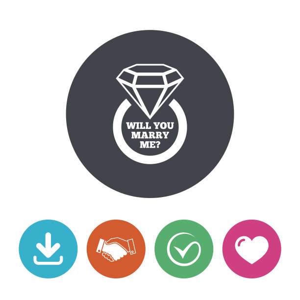 嫁给我戒指标志图标。订婚的象征图片下载