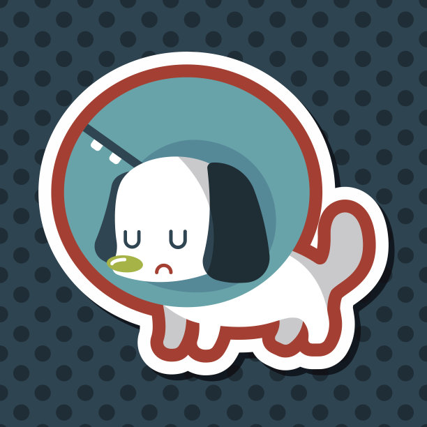 宠物伊丽莎白时代的长阴影平领图标，eps10图片下载