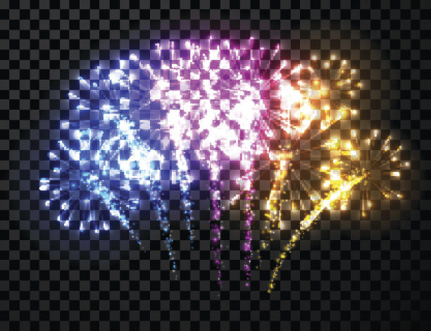 节日色彩的烟花背景。素材图片