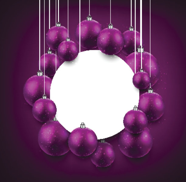 粉红色的背景与圣诞球。图片下载