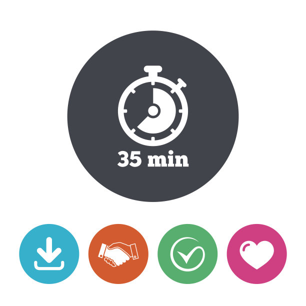 定时器信号图标。35分钟秒表符号图片下载