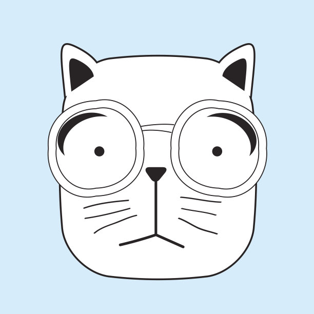 可爱的手绘猫矢量插图图片下载