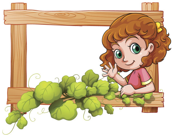 和一个可爱的年轻女孩相框图片下载