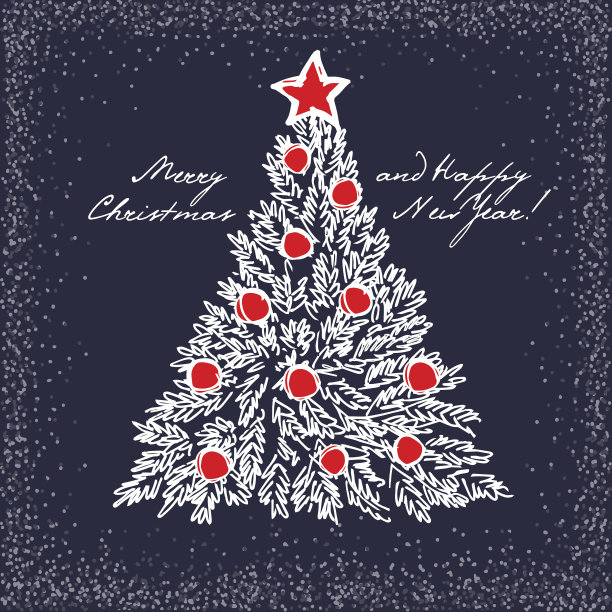 圣诞树草图图片下载