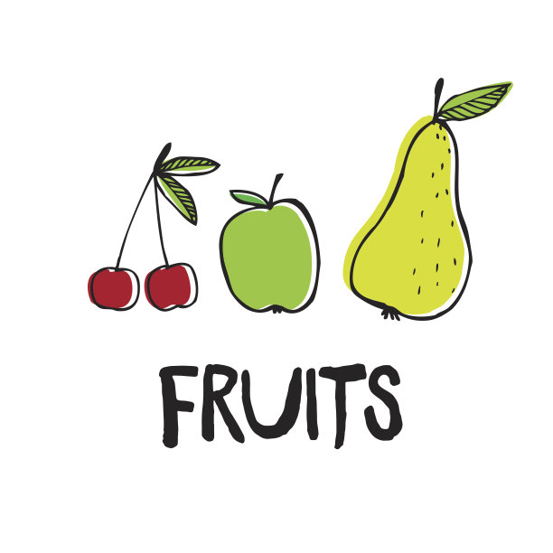 水果孤立在白色背景彩色插图图片下载
