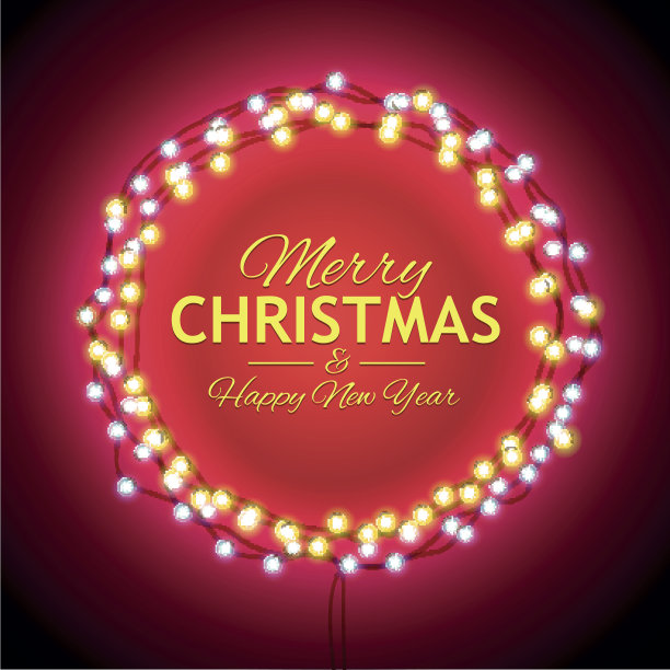 圆形框架与发光的灯图片下载