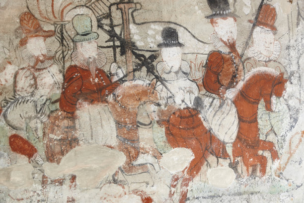 挪威古色古香的石墙画。戴尔的教堂。光泽。零图片下载