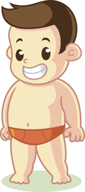 儿童穿着内裤卡通矢量插图图片下载