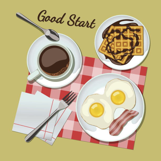 早餐套装俯视图图片下载