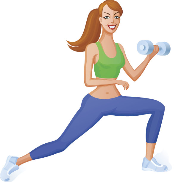 女孩正在用哑铃健身图片下载