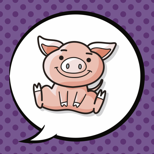 12、生肖猪涂鸦，言语泡泡图片下载