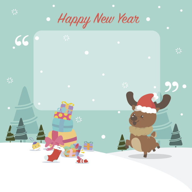 圣诞和新年矢量贺卡图片下载