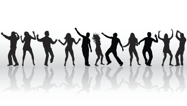 跳舞的人轮廓。图片下载