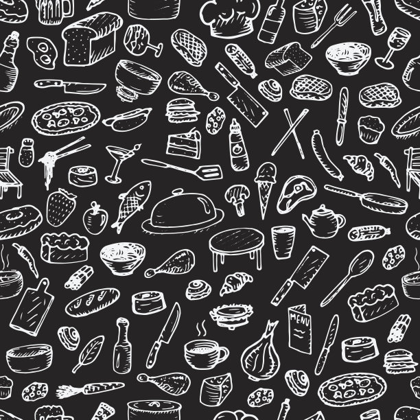 一套餐厅图标。图片下载