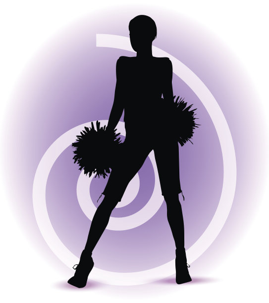 时髦的啦啦队长轮廓图片下载