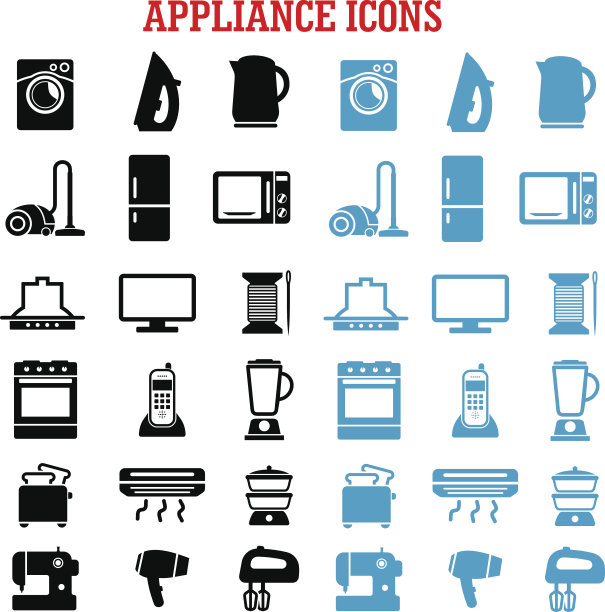 家用电器和设备的图标图片下载