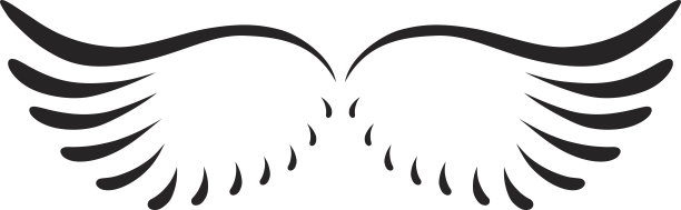 黑色抽象的翅膀剪影图片下载