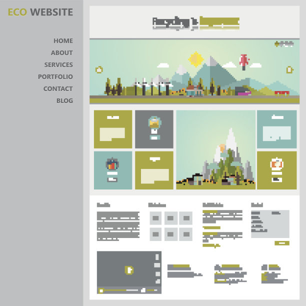 生态一页平面网站设计图片下载