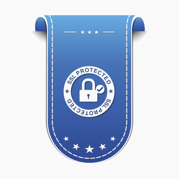 SSL保护蓝色矢量图标设计图片下载
