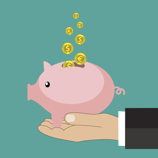 扁平省钱概念背景。图片下载