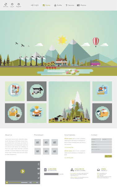 生态一页平面网站设计图片下载