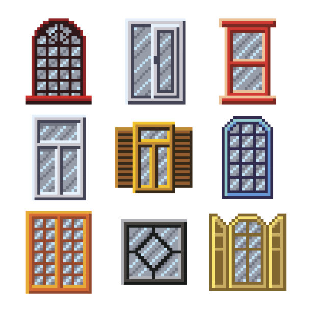 游戏图标矢量集的像素窗口图片下载