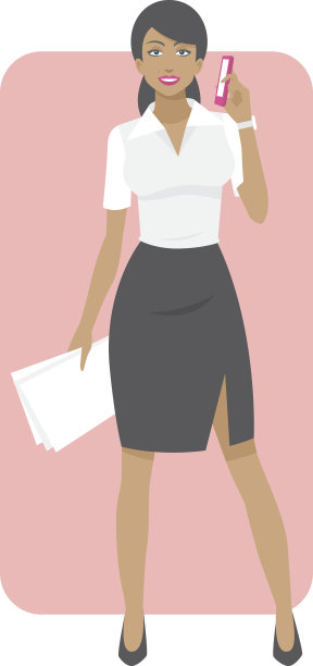 商务女性微笑着拿着电话图片下载