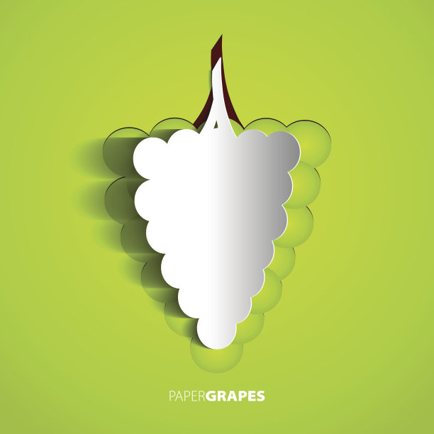 纸葡萄切割机-矢量插图设计卡- EPS10图片下载