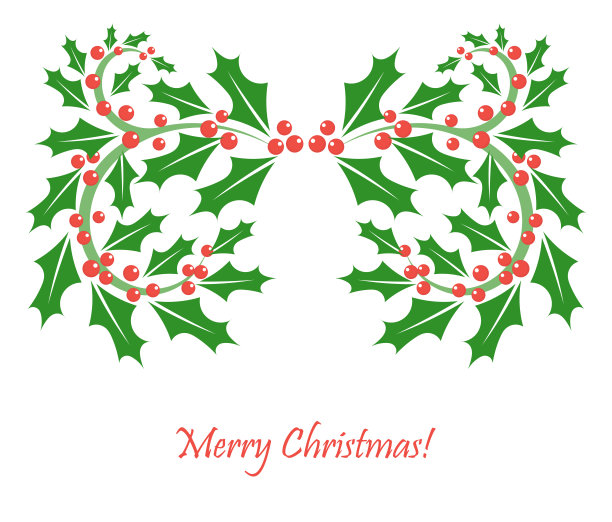 冬青浆果圣诞框架图片下载