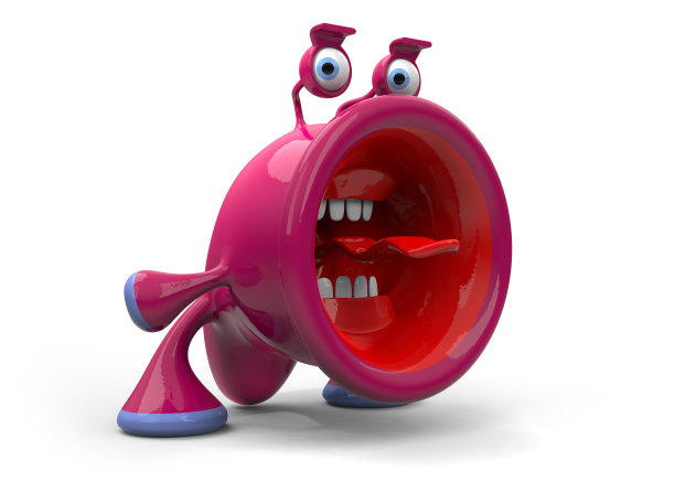 愤怒，吓人，可爱的日本卡哇伊风格的角色3D插图图片下载