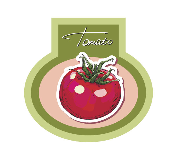 矢量手绘红番茄图片下载