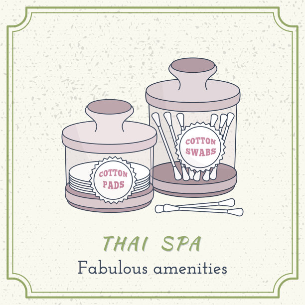 手绘泰国按摩和水疗设计元素。图片下载