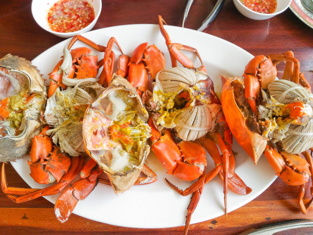 清蒸蟹及蟹卵素材图片