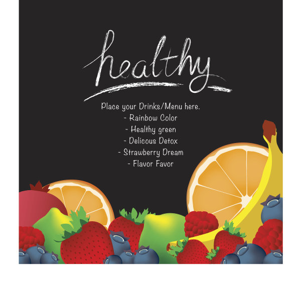 菜单卡与水果-插图图片下载