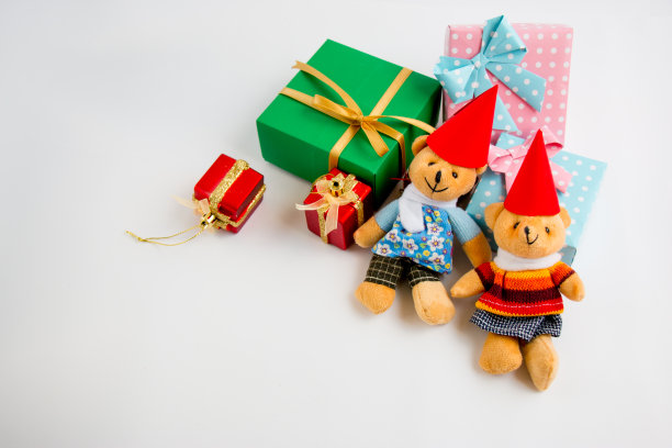 用可爱的小熊装饰圣诞节图片下载