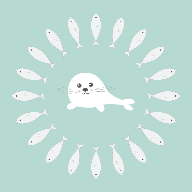 竖琴小海豹，鱼圈。图片下载