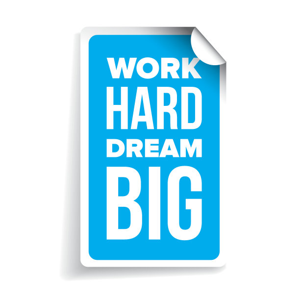 努力工作，梦想远大。鼓舞人心的励志名言图片下载