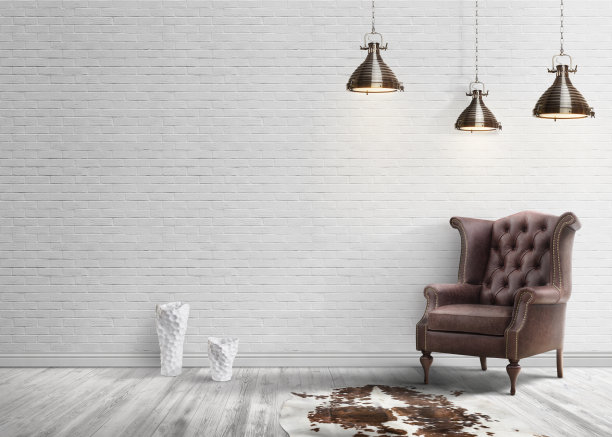 阁楼内部有白色砖墙图片下载