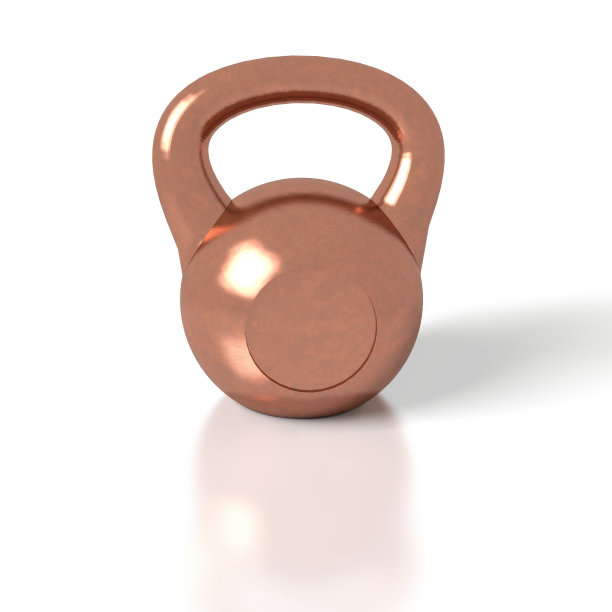 壶铃孤立在白色背景上。反射效果。图片下载