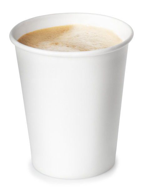 纸杯的咖啡孤立在白色的背景图片下载