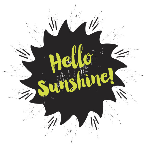 时尚手写绿色时尚手写绿色你好阳光字上扭黑星图片下载